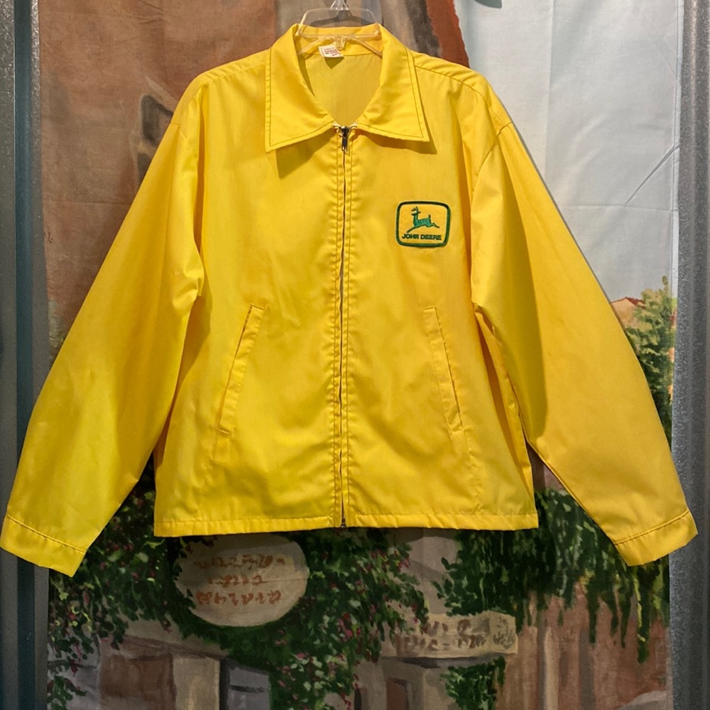 Vintage John Deere yellow zip jacket